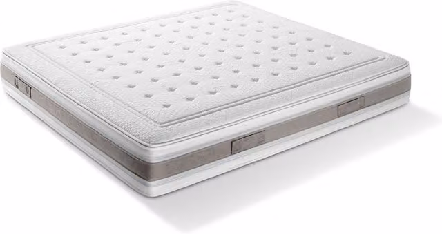 Materasso Ibrido DaunenStep Deluxe con Nano-Molle, Doppio Memory, Antibatterico e Regolazione della Temperatura, Bianco