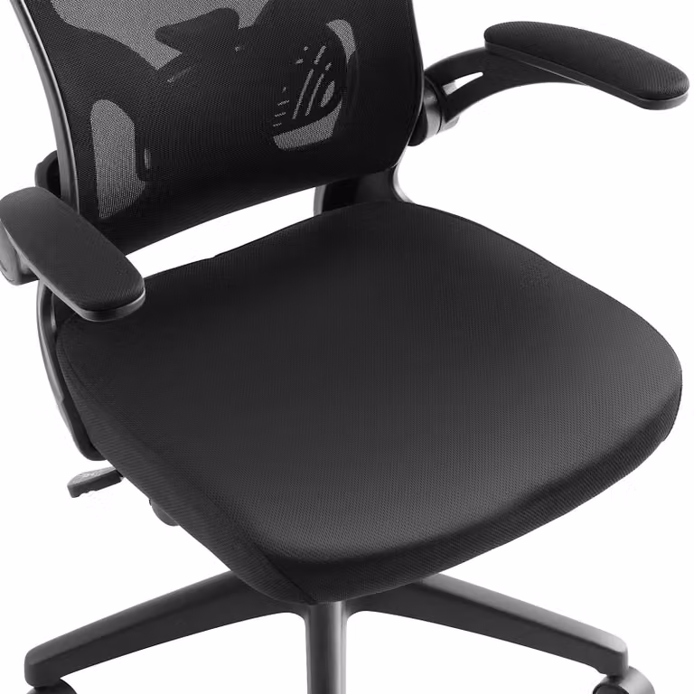 Sedia da ufficio ergonomica Tectake Arges con poggiatesta regolabile e seduta in tessuto nera
