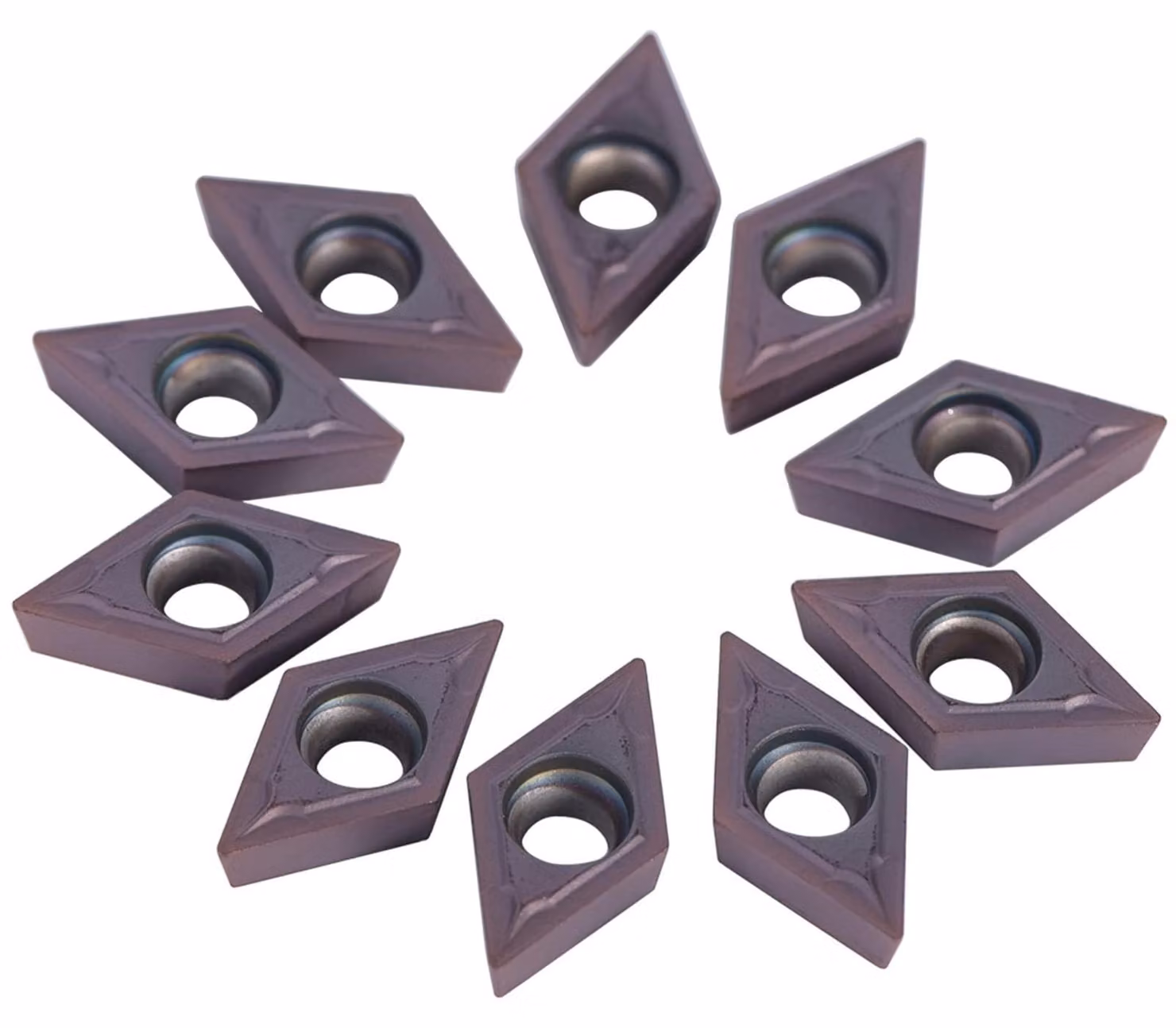 Inserti in metallo duro, confezione da 10 pezzi - DCMT11T304 - Metallo duro - Lame di taglio - Utensili per tornitura - Confezionati in scatola - Dimensioni 19*11*4 mm - Inserti di taglio