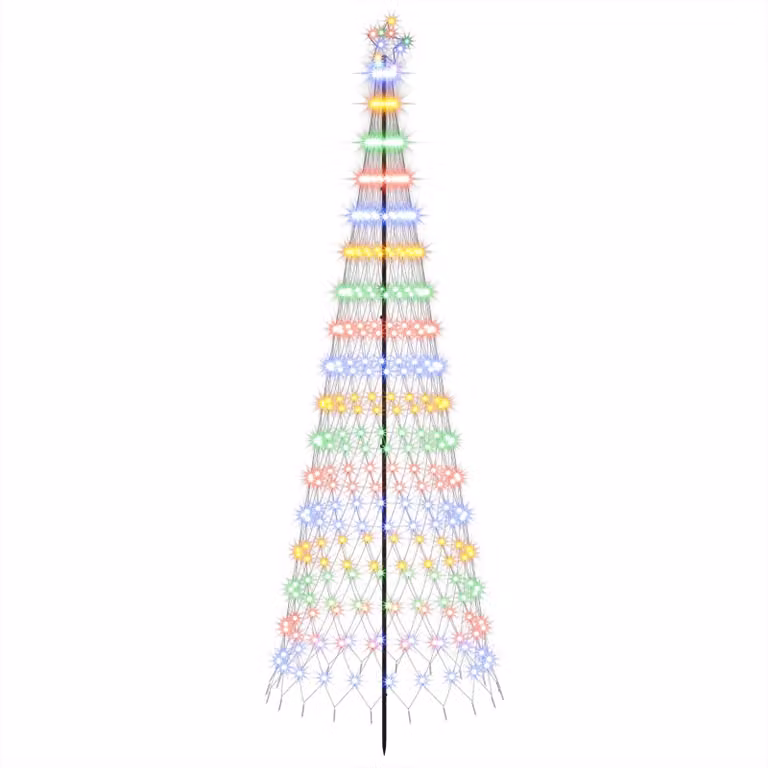 Albero di Natale a LED, altezza 300 cm, 350 LED, multicolore, struttura in ferro, colore nero