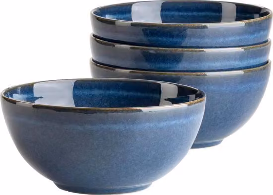 Set da colazione vintage per 4 persone - 4 pezzi di servizio in ceramica blu