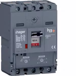 Interruttore di potenza Hager h3+P160 TM 3x160 A 70 kA HES160DC