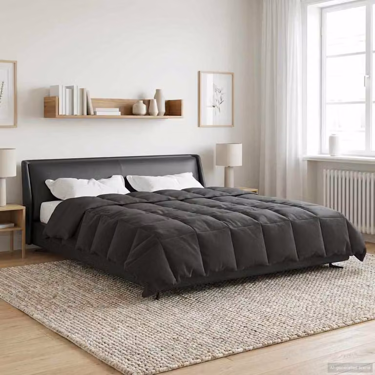 Piumino estivo traspirante e reversibile vidaXL in microfibra, Antracite, L: 240 cm, P: 220 cm