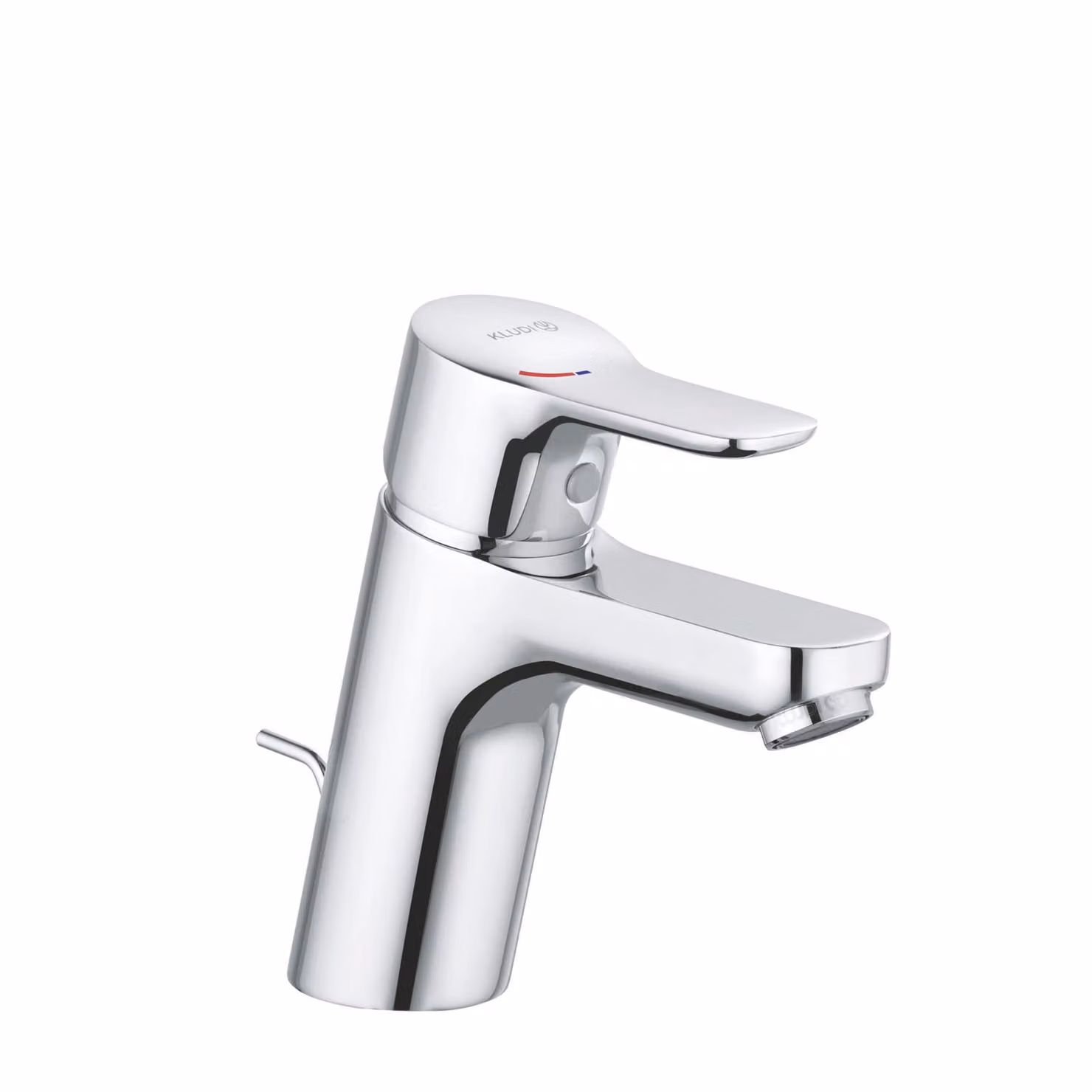 KLUDI PURE&EASY Mitigeur monocommandé pour lavabo, hauteur de bec 70mm, garniture d'écoulement en métal, EcoPlus, chrome, 372890565, 372890565
