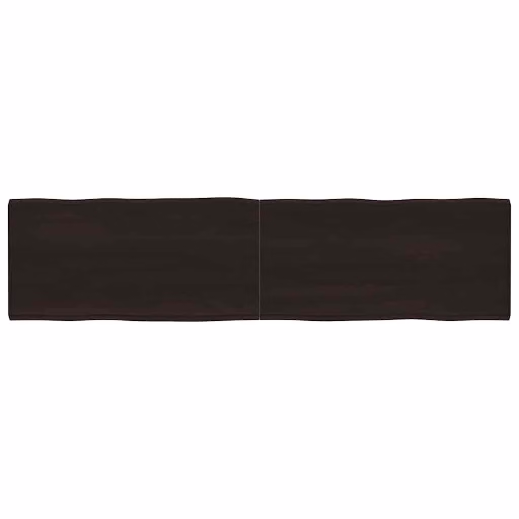 Piano Tavolo in Rovere con Bordo Naturale Marrone Scuro vidaXL L: 200 cm, P: 50 cm, H: 4 cm