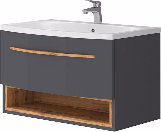 Set mobili da bagno Stelantis Antracite 2 pezzi Vicco