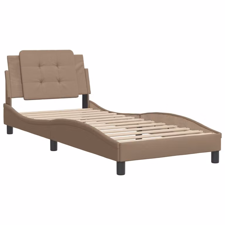 Giroletto senza Materasso Zadar Cappuccino 80x200 cm in Pelle finta