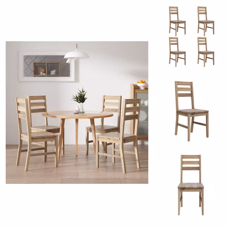 vidaXL Sedie da pranzo 4 pz. Legno massiccio di acacia - sedie da pranzo