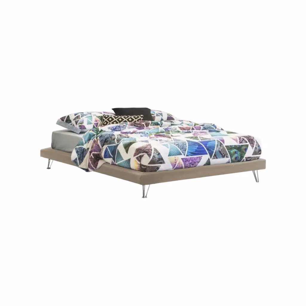 Letto matrimoniale Arbatrax Talamo Italia in tessuto beige per materasso 160x200 cm – 2