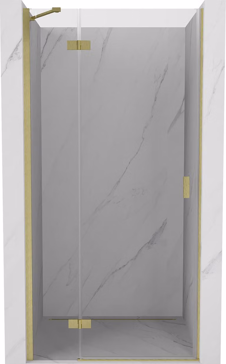 Mexen Mist-H porta doccia a battente sinistra 80 cm, trasparente, oro spazzolato - 8A5-080-000-55-00-L