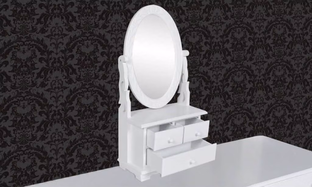 Toletta con Specchio Oscillante Ovale in MDF