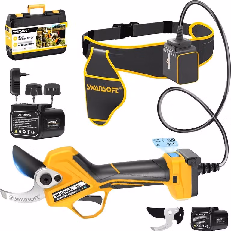 Tagliasiepi elettrici, motore brushless, larghezza di taglio regolabile, 4 Ah, due batterie