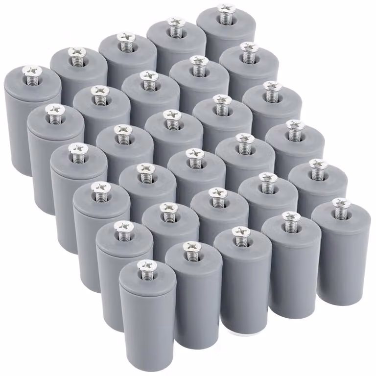 Set di 30 fermi per avvolgibili a rullo, diametro 40 mm, colore grigio