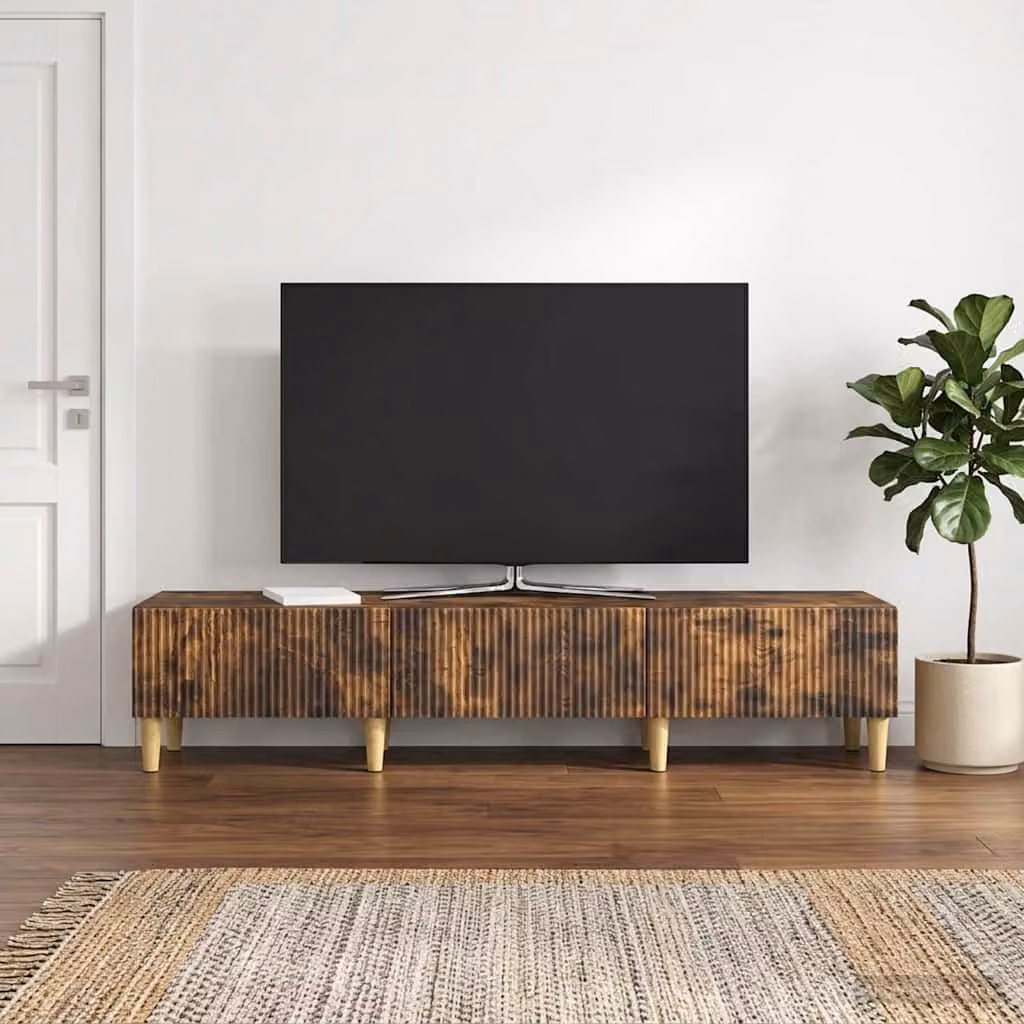 Mobile TV vidaXL in legno ingegnerizzato color rovere fumo, L 147 x P 34,5 x H 30 cm