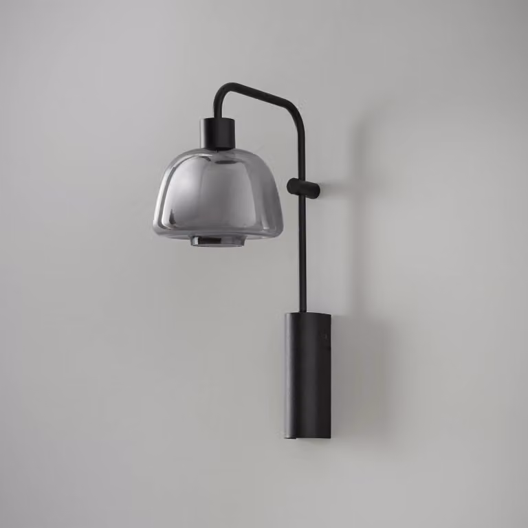 Bover Applique da parete Drep A/04, Nero, Soggiorno / Sala da pranzo, Alluminio, Design, Applique