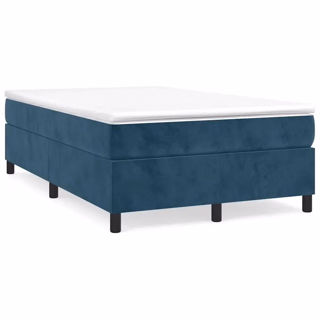 Struttura Letto a Rete con Giroletto in Velluto Blu, L/P/H: 120 x 200 x 35 cm – 2