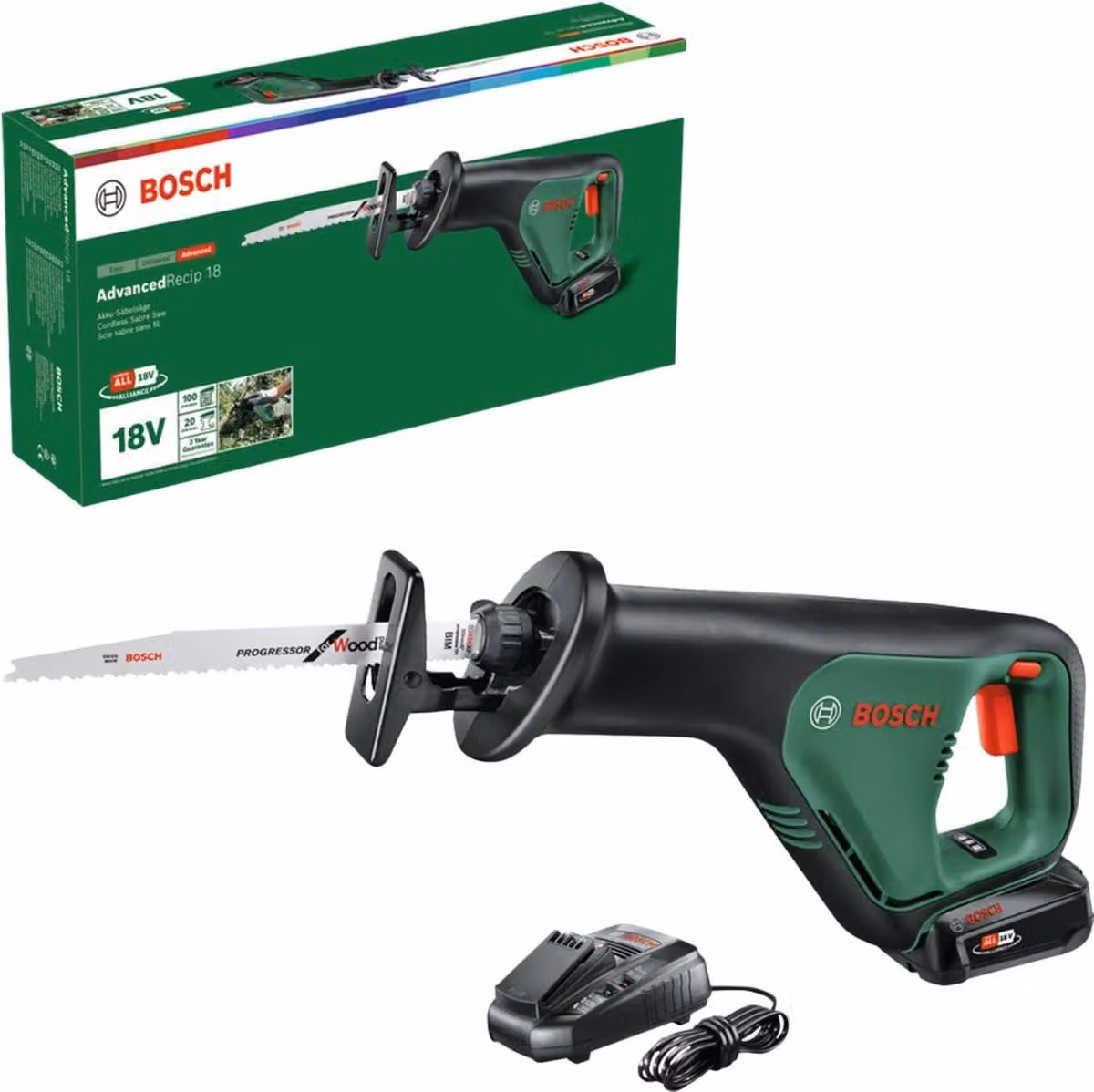 BOSCH Home & Garden 06033B2401 BOSCH Home & Garden AdvancedRecip 18 Akku-Säbelsäge 18,0 V, mit 1x PBA 18 V / 2,5 Ah Akkus
