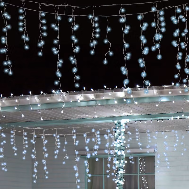 Jopassy 15M 400 LED luci fiabesche LED pioggia di ghiaccio nevicata luci di Natale tenda luminosa IP44 8 modalità con spina all'aperto indoor Halloween Natale festa di nozze decorazione bianco freddo