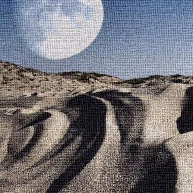 Quadro Canvas Astratto Moonscape Surreale Signorbit, Colore Grigio, L 140 cm x H 100 cm