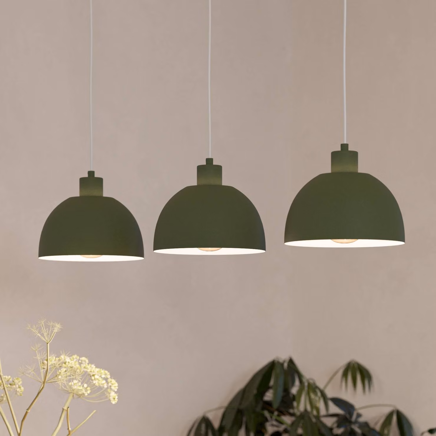 EGLO Lampada a sospensione Cazalilla, dimmerabile, Verde, Cucina, Metallo, Lampada a sospensione