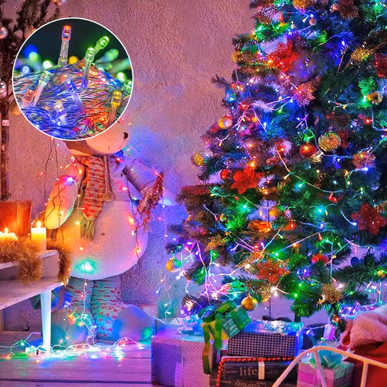 Luci LED da fata 30M 300 LED per interni, luci colorate per albero di Natale 8 modalità, decorazione natalizia per albero di Natale, giardino della festa