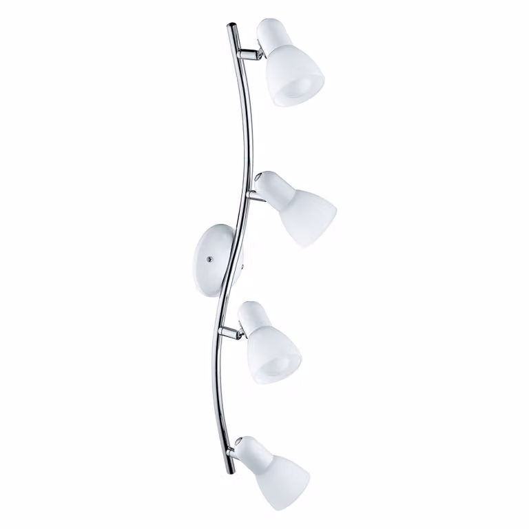 Lampada LED Spot Plafoniera Vetro bianco 4 fiamme Eglo 75304