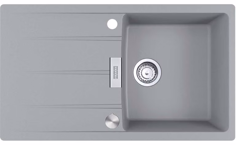 Franke Maris Centro vestavný dřez Fragranit dřez CNG 611-86 Kamenná šedá Nerezový knoflík od 50 cm 114.0682.459