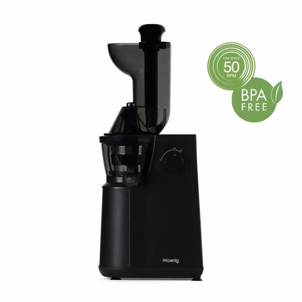 Estrattore di succo lento H.Koenig GSX24 in acciaio inox e plastica, nero, 400 W – 3