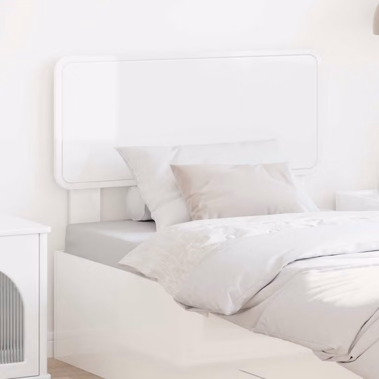 Testiera per letto moderna vidaXL in legno ingegnerizzato bianco lucido