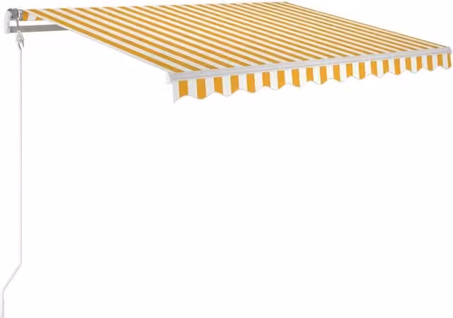Tenda da Sole | Tenda parasole Retrattile Manuale 350x250 cm Gialla e Bianca
