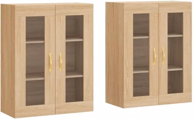 Armadietti a Parete 2 pz Rovere Sonoma in Legno Multistrato CFW5558038