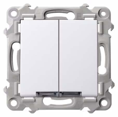 Pulsante a doppio contatto, illuminato, bianco, modello Ospel Szafir ŁP-17ZS/m/00