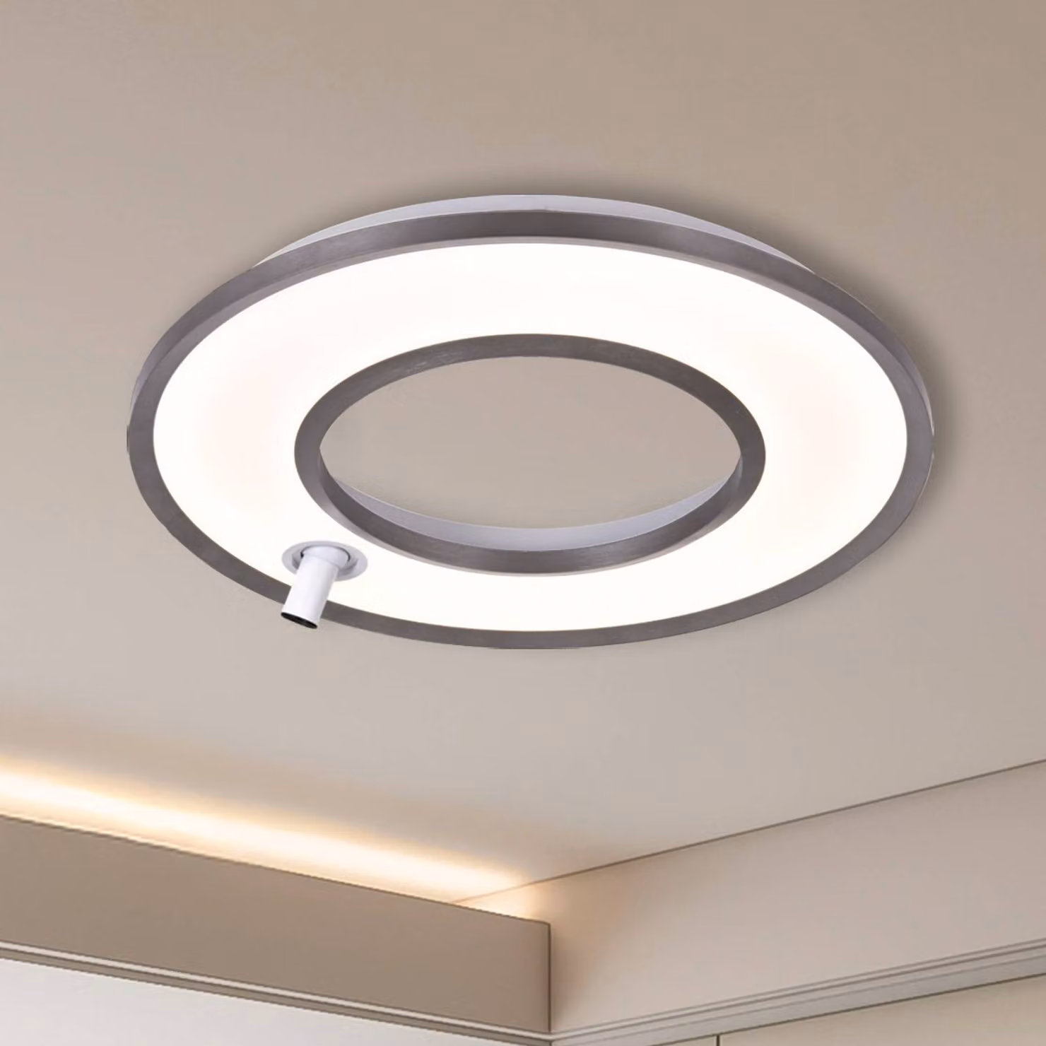 Viokef Plafoniera a LED Valeria, Alluminio / Grigio / Zincato, Soggiorno / Sala da pranzo, Alluminio, Moderno, Plafoniera LED