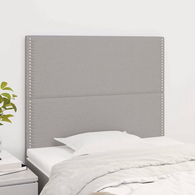 Testiera per letto imbottita vidaXL in tessuto grigio, L: 90 cm, P: 5 cm, H: 118-128 cm