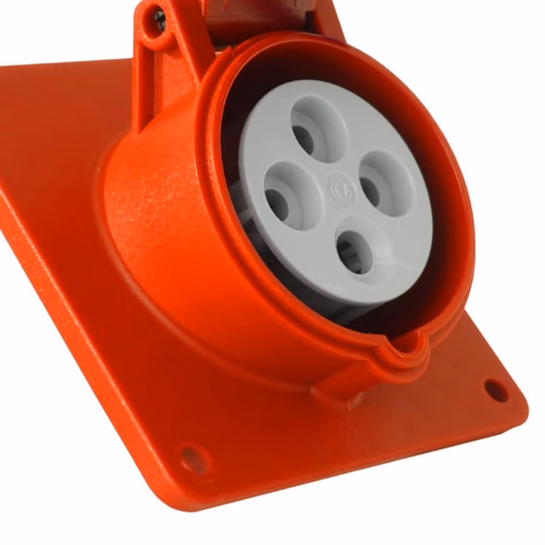 Presa CEE da incasso angolata 400V 16A 4P 83x90 mm 2064