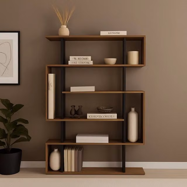 Libreria Agamermis, Scaffale da ufficio, Mobile portalibri, Biblioteca, 110x26h161 cm, Quercia e Antracite