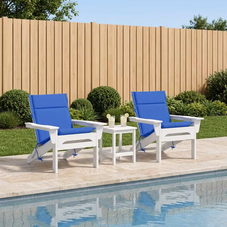 Set di 2 cuscini per sedia alta vidaXL GEMERT in poliestere blu con rivestimento rimovibile e lavabile