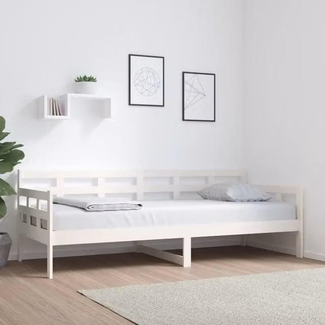 Dormeuse bianca in legno massello di pino stile rustico vidaXL L: 200 cm, P: 80 cm – 1