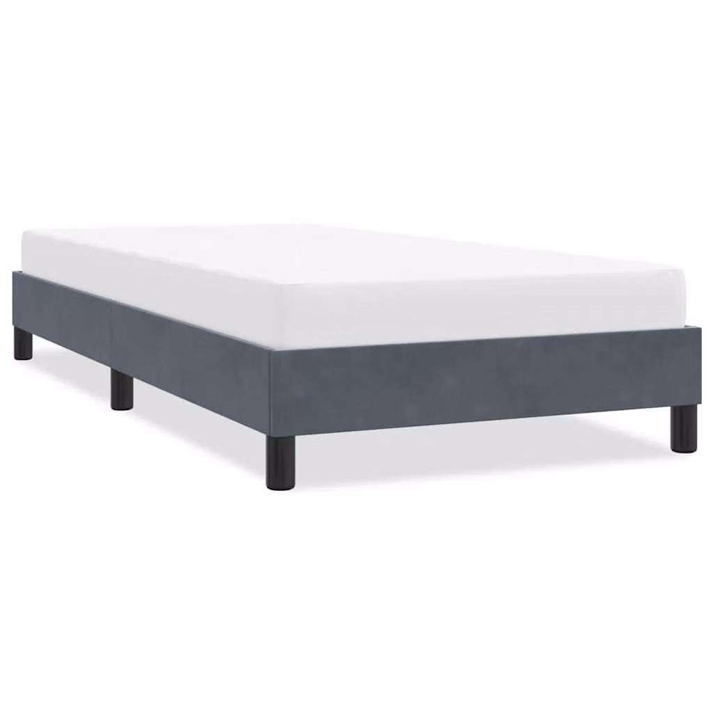 vidaXL Giroletto senza Materasso in Velluto Grigio con Listelli in Legno L: 103 cm, P: 223 cm, H: 25 cm