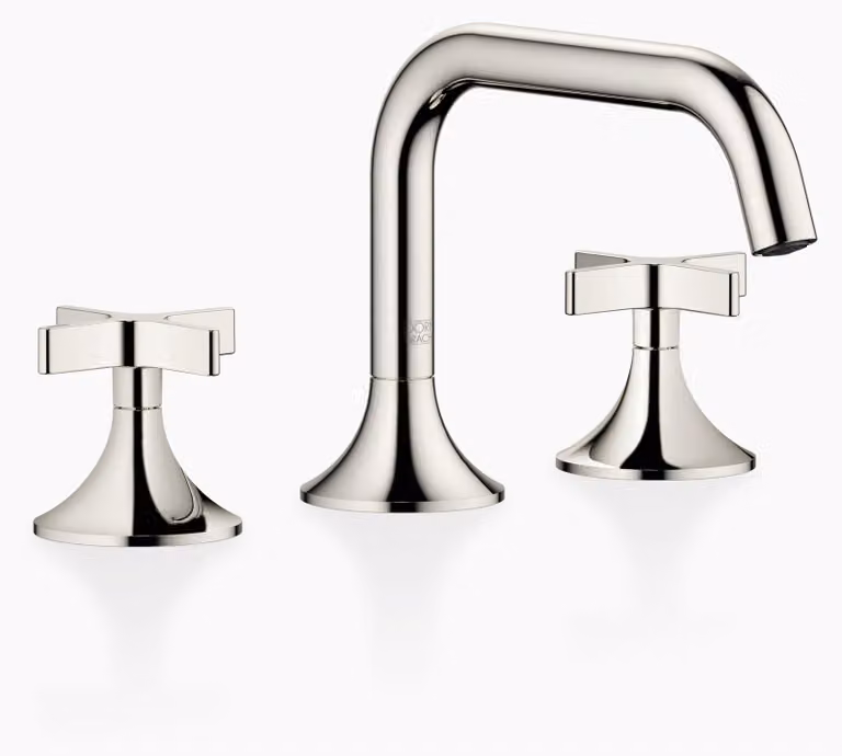 Dornbracht VAIA Mélangeur de lavabo à trois trous avec vidage, poignée croisillon, saillie 165mm, 20705809-08, 20705809-08