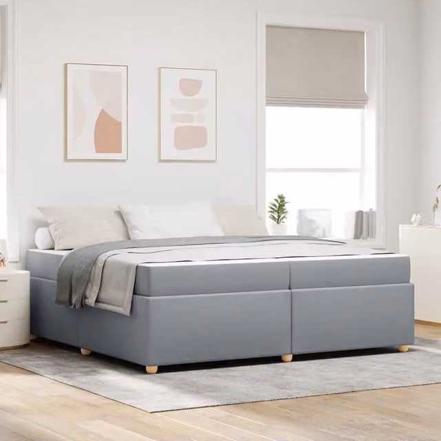 Struttura del letto imbottita vidaXL in tessuto grigio 200 x 200 cm