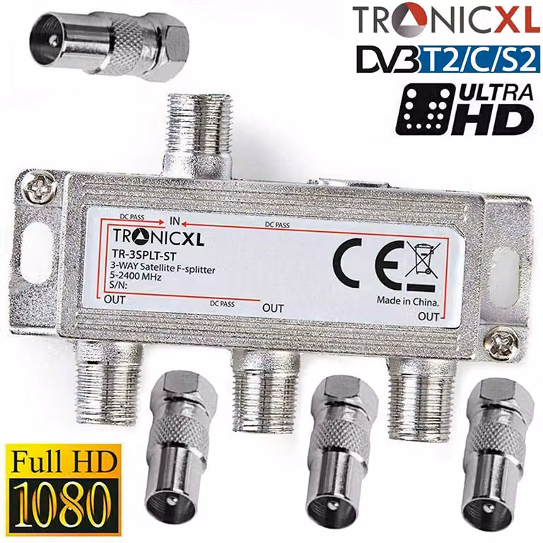 Distributore BK a 3 vie TronicXL Distributore d'antenna via cavo TV premium