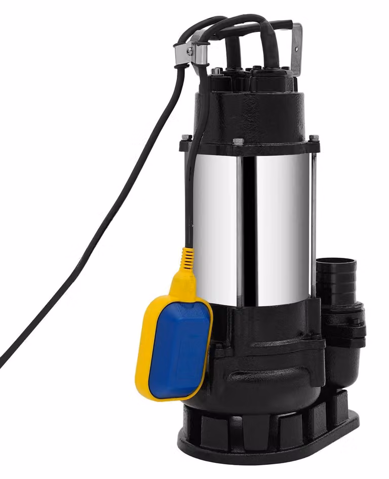 Pompa sommergibile per acque reflue/acque sporche, 550 W, 0,75 CV, 220V, spina EU, portata 18.000 l/h, altezza di sollevamento 15 m, interruttore a galleggiante automatico, acciaio inossidabile, colore nero