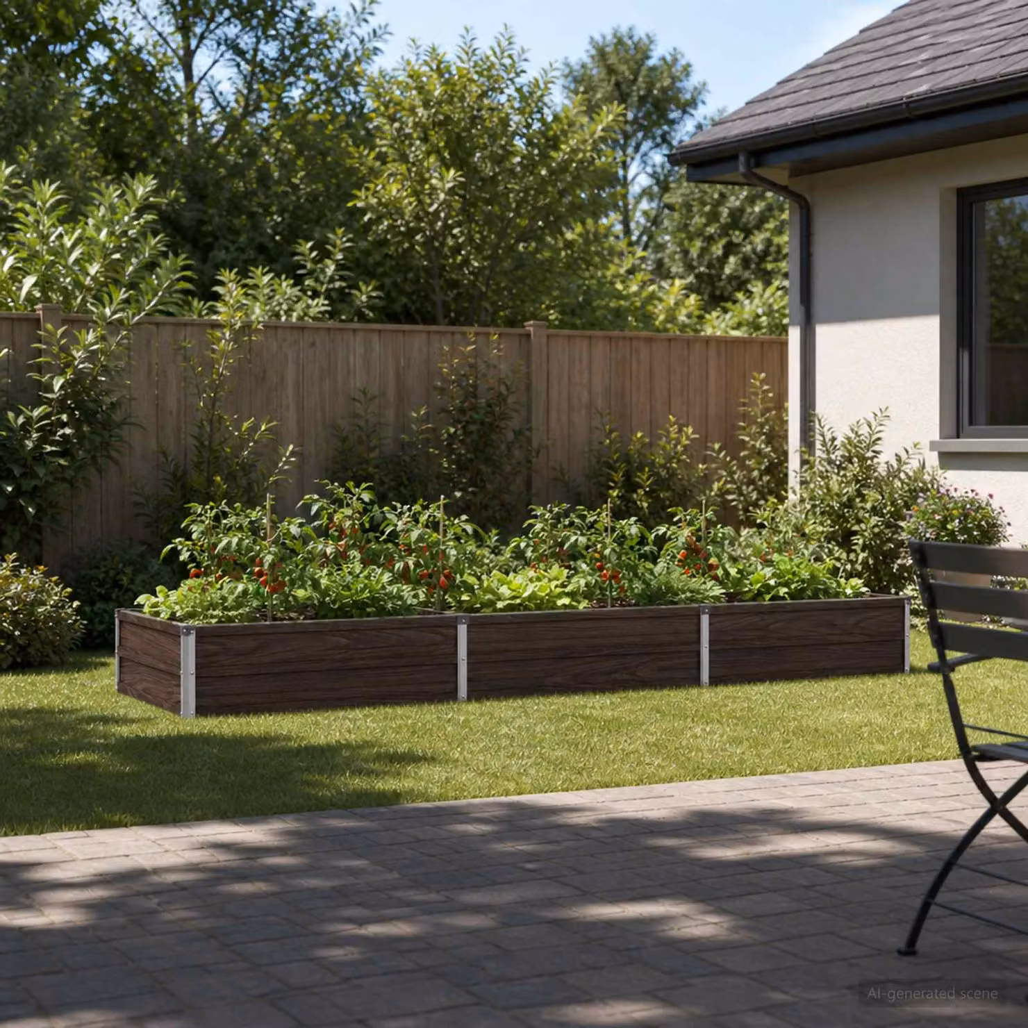 Letto rialzato da giardino vidaXL in metallo nero, L: 240 cm, P: 80 cm, H: 24 cm