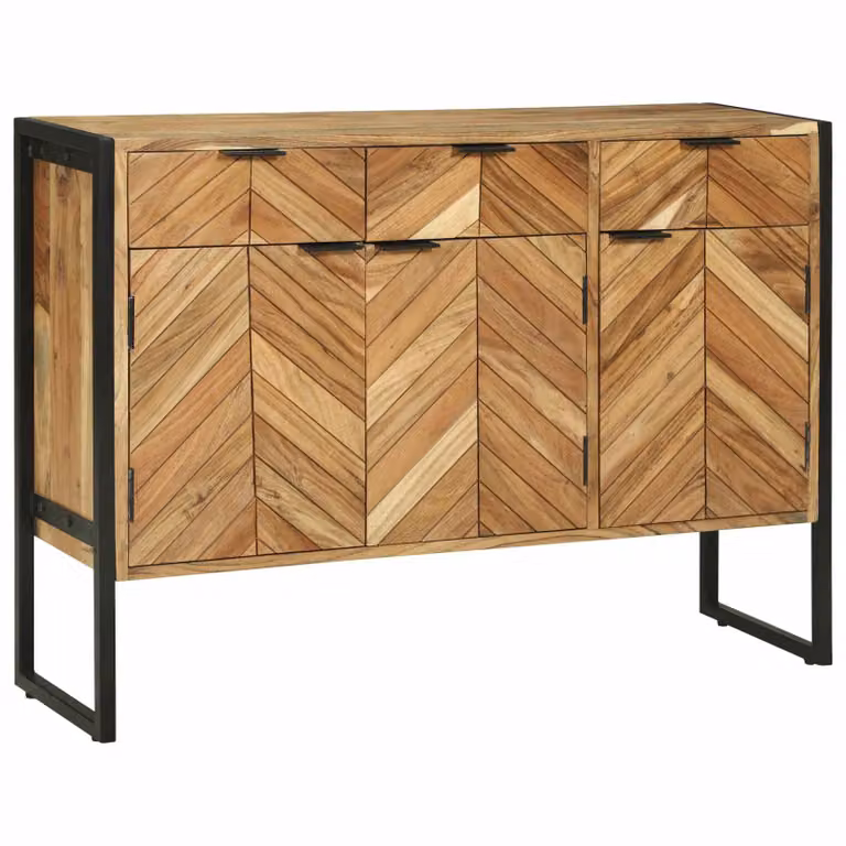 Credenza in legno massello di acacia vidaXL, colore marrone, L 100 x P 30 x H 75 cm
