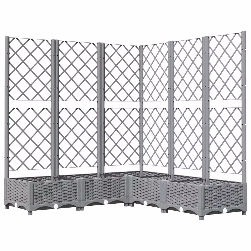 Fioriera da giardino con graticcio Design Mania per piante rampicanti, colore grigio chiaro, L/P/H: 120 x 120 x 121,5 cm – 2