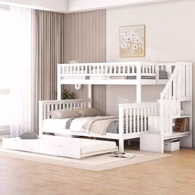 Letto a castello in pino - Xylo - 90x200 e 140x200 - Bianco