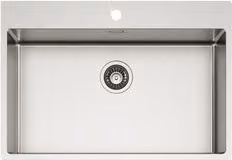 Lavello a una vasca Elleci Compass 700 in acciaio inox satinato argento L: 74 cm, P: 51 cm, H: 20 cm
