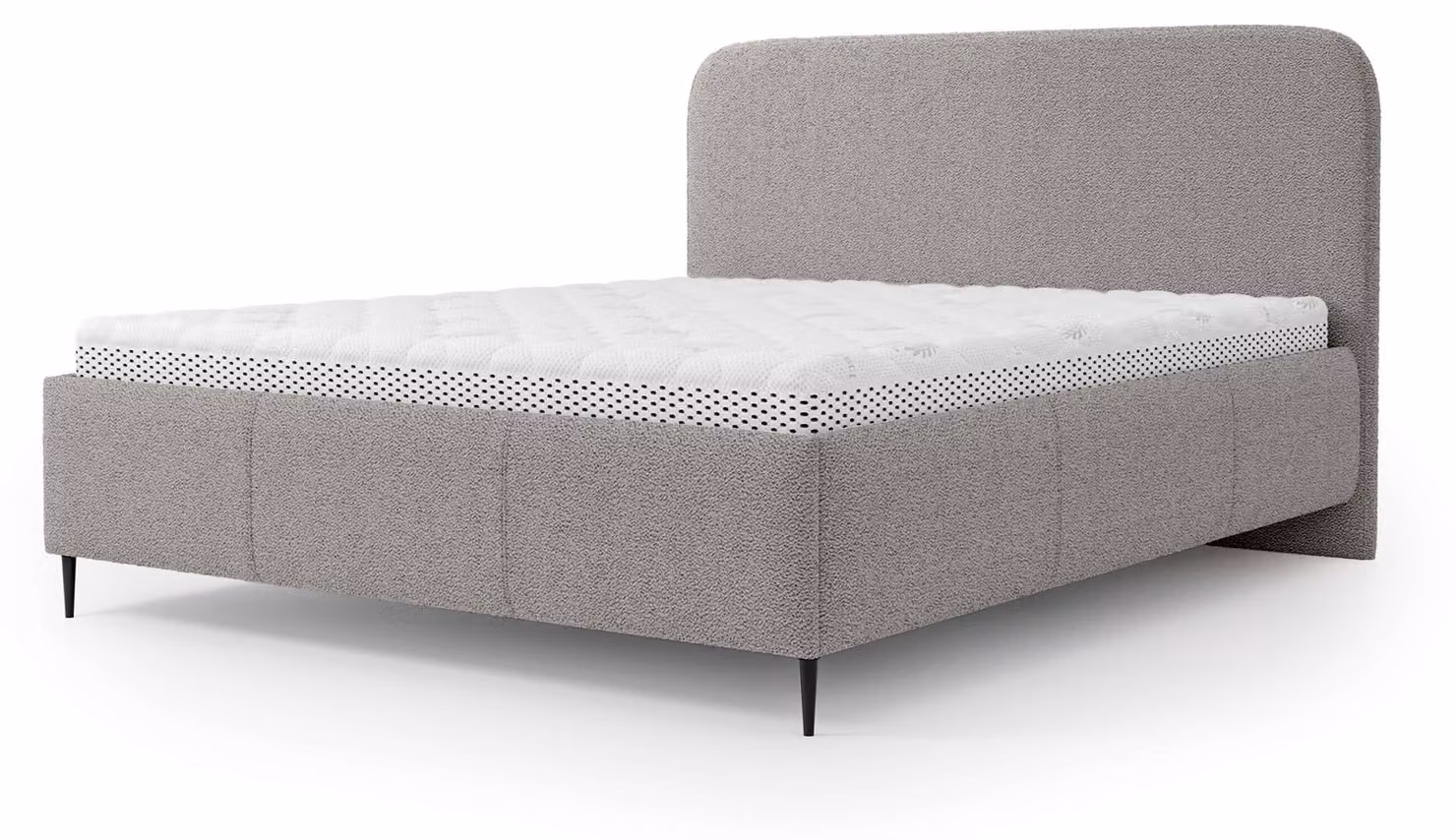 Letto imbottito con contenitore Edi, dimensioni 180 x 200 cm