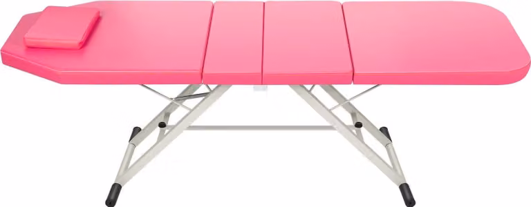Lettino da massaggio, design portatile, cuscino rimovibile, rosa